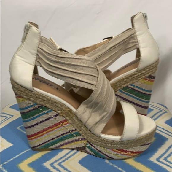 Soda Shoes - Soda size 9 high wedged open toed shoes